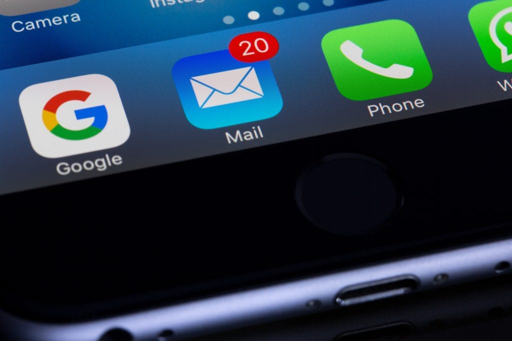 email functionality via mobile devices