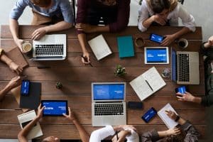 strategy meeting around table