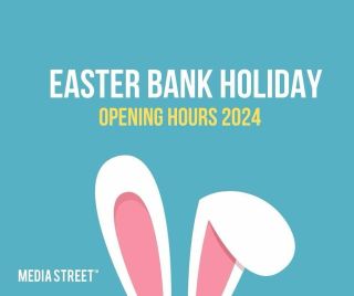 It’s coming up to the hoppiest time of year! So we wanted to share our opening hours for the Easter weekend 🐰💐

The Media Street offices will be closed on Good Friday (29th) and Easter Monday (1st April). As always, office voicemails will be monitored in case of urgent queries, otherwise our team will be bouncing back on Tuesday 2nd April. 

We wish everyone a relaxing Easter weekend.